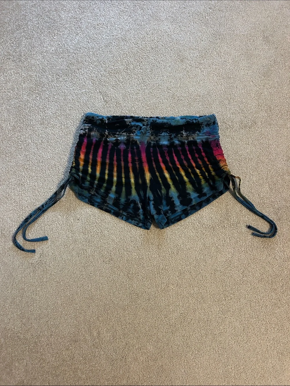 KathMandy imports, tie-dye mini shorts